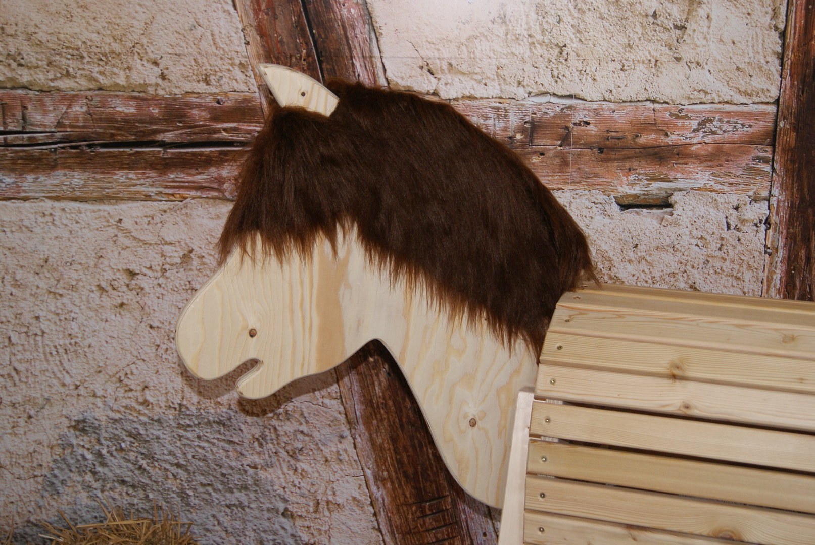kein weiches Fichtenholz Holzpferd 100-1 cm mit Lasur & Kopf beweglich Lärche 